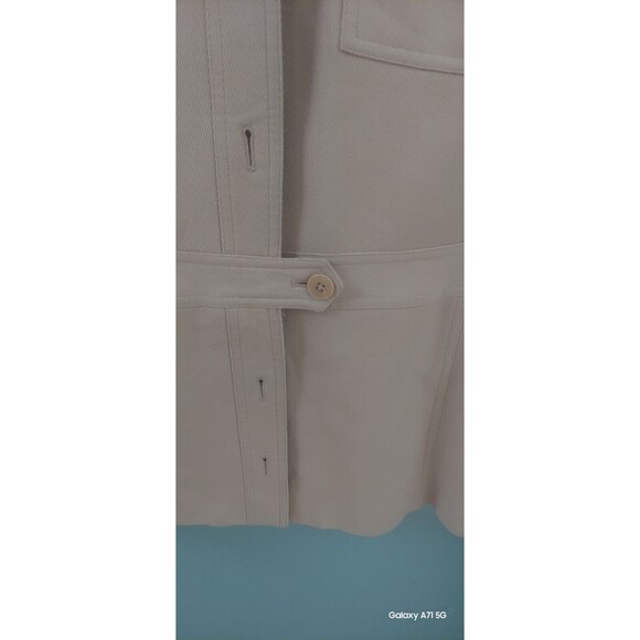 Banana Republic Jacket Size 6 Beige Silk Wool Blend Collared Button Up Pockets - Picture 3 of 8